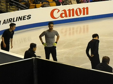 Male competitors take to the TD Garden ice on Monday, March 28, for the first day of practice for the 2016 World Figure Skating Championships. 