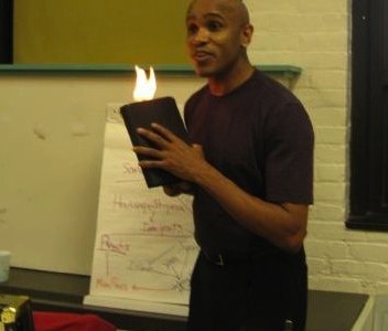 Bonaparte helps spark the imagination of Watertown Middle School students during an afterschool magic class on March 5, 2008.