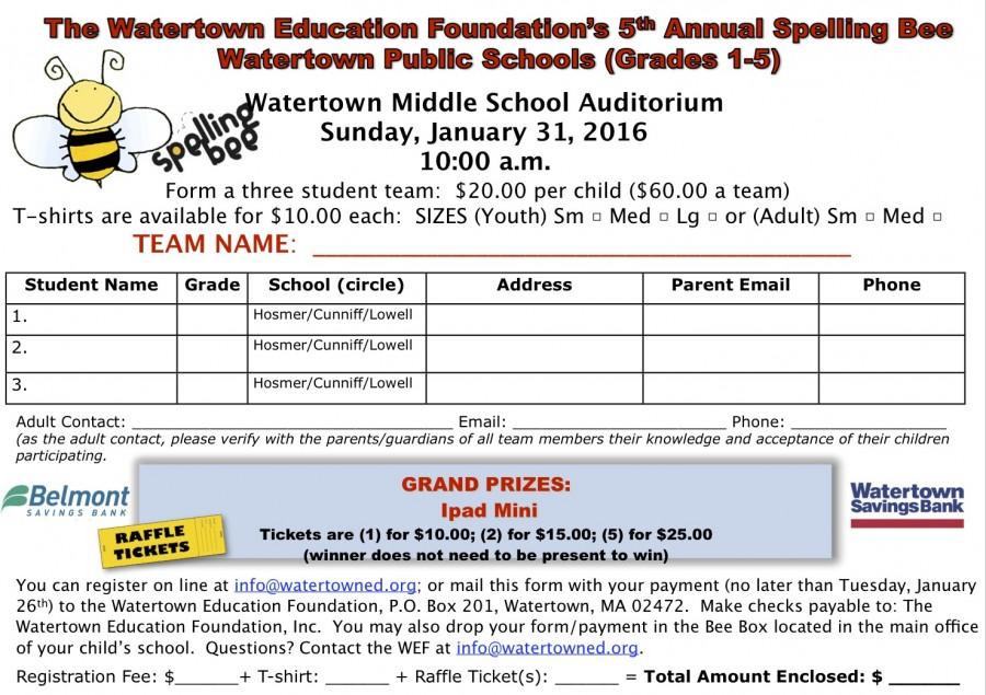 Sign up for the Spelling Bee!