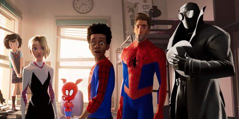 There are many people acting like Spider-Man in “Spider-Man: Into the Spider-Verse”,